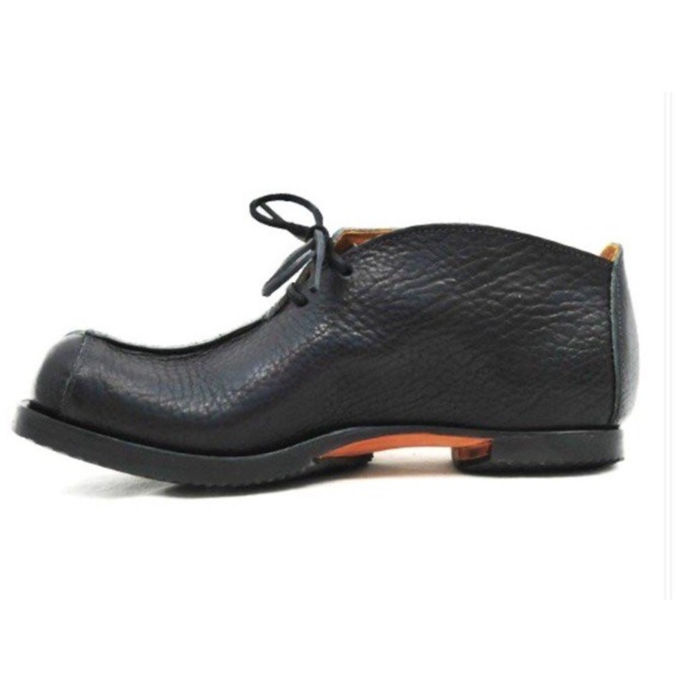 CYDWOQ Detailed Bullet Curve  Handmade Men's Black Leather Shoes 45/11